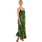 Green leaves Cami Maxi Ruffle Chiffon Dress