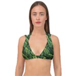 Green leaves Double Strap Halter Bikini Top