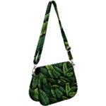 Green leaves Saddle Handbag