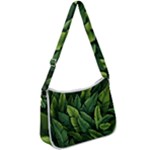 Green leaves Zip Up Shoulder Bag