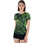 Green leaves Back Cut Out Sport T-Shirt