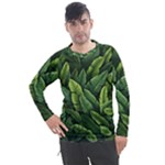 Green leaves Men s Pique Long Sleeve T-Shirt