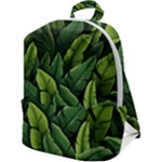 Green leaves Zip Up Backpack