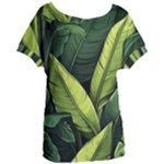 Banana leaves pattern Women s Oversized T-Shirt