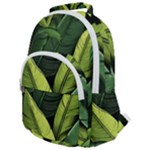Banana leaves pattern Rounded Multi Pocket Backpack