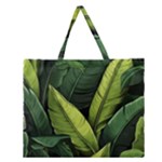 Banana leaves pattern Zipper Large Tote Bag