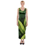 Banana leaves pattern Fitted Maxi Dress