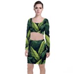 Banana leaves pattern Top and Skirt Sets