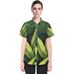 Banana leaves pattern Women s Short Sleeve Shirt