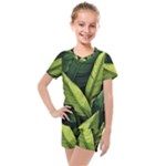 Banana leaves pattern Kids  Mesh T-Shirt and Shorts Set