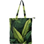 Banana leaves pattern Double Zip Up Tote Bag