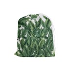 Tropical leaves Drawstring Pouch (Large)