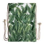 Tropical leaves Drawstring Bag (Large)