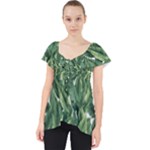 Tropical leaves Lace Front Dolly Top