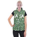 Tropical leaves Women s Button Up Vest
