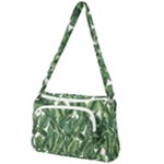 Tropical leaves Front Pocket Crossbody Bag