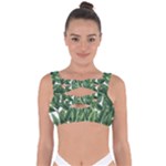 Tropical leaves Bandaged Up Bikini Top