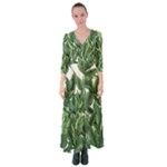 Tropical leaves Button Up Maxi Dress