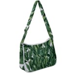 Tropical leaves Zip Up Shoulder Bag