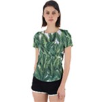 Tropical leaves Back Cut Out Sport T-Shirt