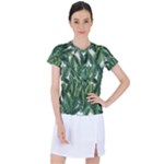 Tropical leaves Women s Sports Top