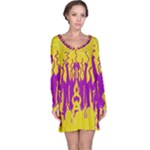 Yellow And Purple In Harmony Long Sleeve Nightdress