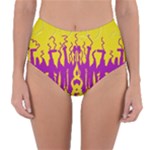 Yellow And Purple In Harmony Reversible High-Waist Bikini Bottoms
