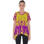 Yellow And Purple In Harmony Cut Out Side Drop T-Shirt