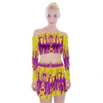 Yellow And Purple In Harmony Off Shoulder Top with Mini Skirt Set