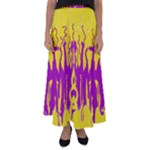 Yellow And Purple In Harmony Flared Maxi Skirt