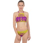 Yellow And Purple In Harmony Halter Bikini Set
