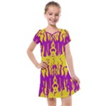 Yellow And Purple In Harmony Kids  Cross Web Dress