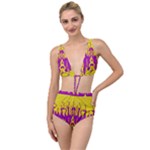 Yellow And Purple In Harmony Tied Up Two Piece Swimsuit