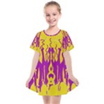 Yellow And Purple In Harmony Kids  Smock Dress