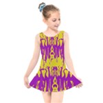 Yellow And Purple In Harmony Kids  Skater Dress Swimsuit