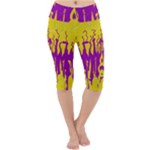Yellow And Purple In Harmony Lightweight Velour Cropped Yoga Leggings