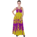 Yellow And Purple In Harmony Empire Waist Velour Maxi Dress