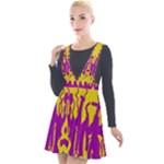 Yellow And Purple In Harmony Plunge Pinafore Velour Dress