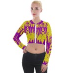 Yellow And Purple In Harmony Long Sleeve Cropped Velvet Jacket