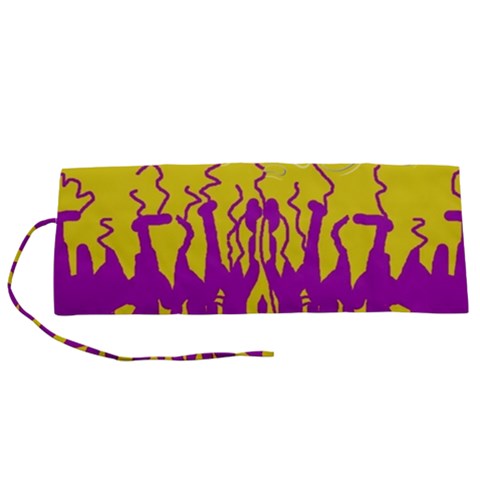 Yellow And Purple In Harmony Roll Up Canvas Pencil Holder (S) from UrbanLoad.com