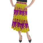 Yellow And Purple In Harmony Midi Mermaid Skirt