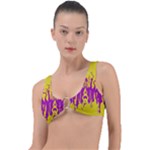 Yellow And Purple In Harmony Ring Detail Bikini Top