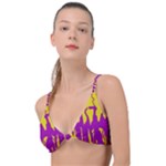 Yellow And Purple In Harmony Knot Up Bikini Top