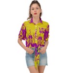 Yellow And Purple In Harmony Tie Front Shirt 