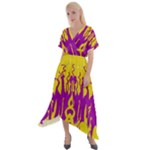 Yellow And Purple In Harmony Cross Front Sharkbite Hem Maxi Dress
