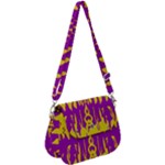 Yellow And Purple In Harmony Saddle Handbag