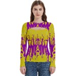 Yellow And Purple In Harmony Women s Cut Out Long Sleeve T-Shirt