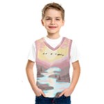 Mountain Birds River Sunset Nature Kids  Basketball Tank Top