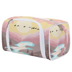 Mountain Birds River Sunset Nature Toiletries Pouch from UrbanLoad.com