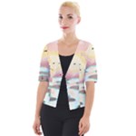 Mountain Birds River Sunset Nature Cropped Button Cardigan